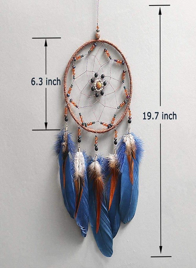 MOONFLY Dream Catcher Handmade Traditional Feather Dreamcatcher Hanging Home Wall Decoration Craft Ornament for Home, Bedroom, Kids, Boys Native American Style Décor (Star) - Image 5